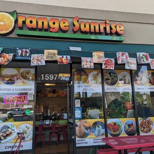 the front of the restaurant