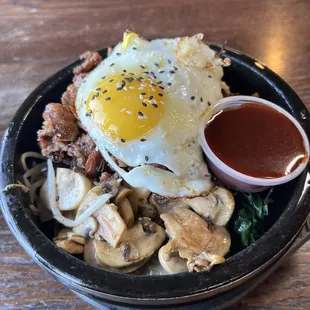 Beef and pork bibimbap