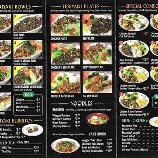 a menu for a restaurant