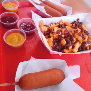 My lonely corn dog - while John got a pair