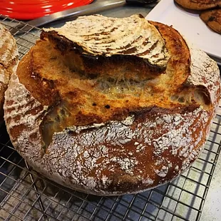 The end result of the sourdough bread baking class.  It tasted even better than it looked.