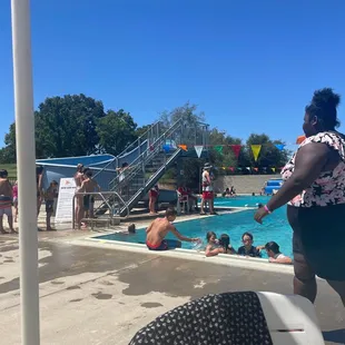 Kids blocking exits from pools