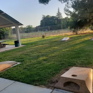 Permanent cornhole setup