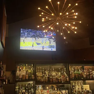 Warriors game at bar