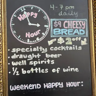 Happy hour every day 4-7.