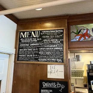 menus on the wall