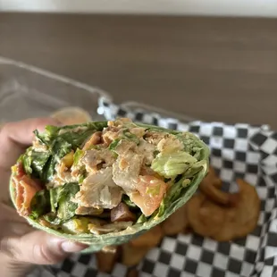 Wrap chicken .