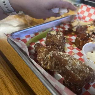 Teriyaki wings, and the gold wings
