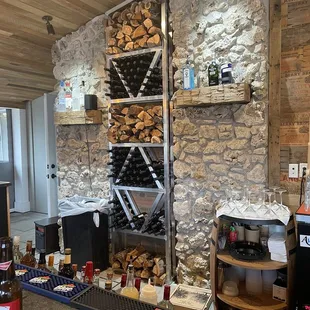 Back bar wall and wine selections