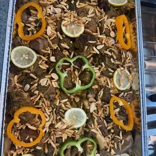 Roasted Lamb Pieces With Rice