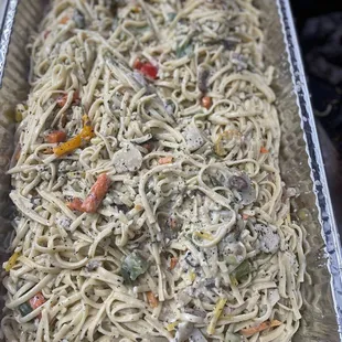 a pan of pasta