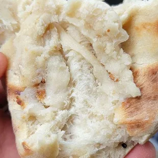 Bread was raw dough in the middle.