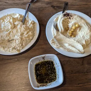 Baba Ghannooj and hummus