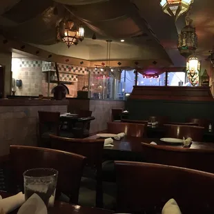 a view of the dining area