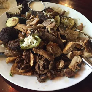 Mezza sampler leftover, meat and chicken not fresh