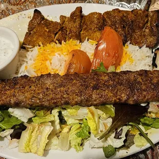 Soltani with 1/2 salad and 1/2 rice