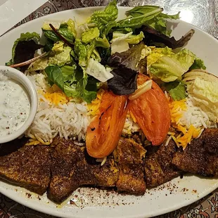Barg with 1/2 salad - 1/2 rice