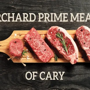 steaks on a cutting board