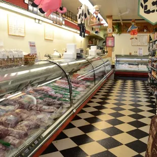 a view of the meat section