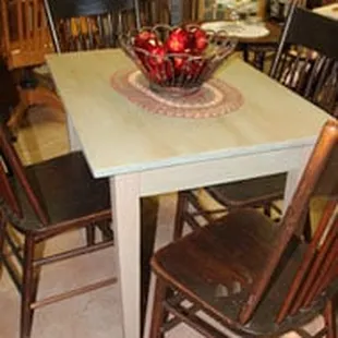 Annie Sloan refinished table in the Antique Shop at Old Homestead