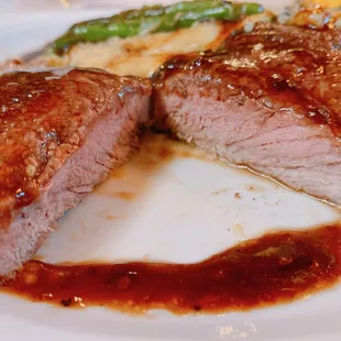 Rib eye steak supposedly medium rare but way over cooked