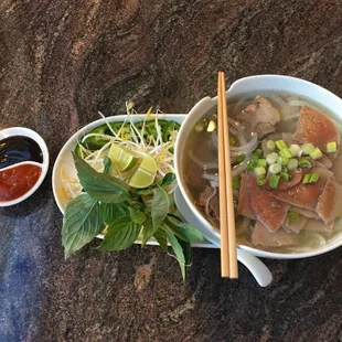 Ph (Beef Rice Noodle Soup) at Orchid Asian Bistro.