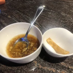 Hot and Sour Soup (half eaten). I forgot to take the pic before I ate it.