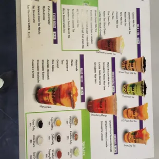 Drink menu
