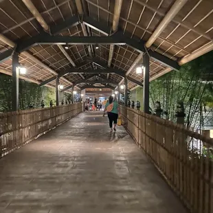 Bridge into the resort and restaurant