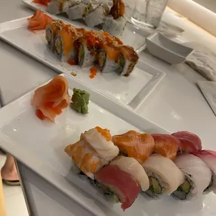 sashimi, sushi, sushi and sashimi, food