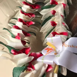 Christmas Colored Orchid Lei