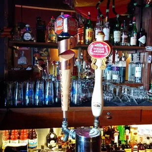a beer tap in a bar