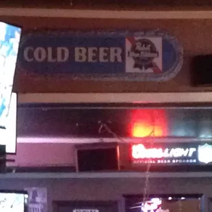 PBR sign but they don't serve it? Still I love this place.