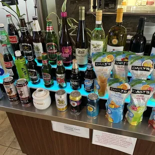 Alcohol selection.