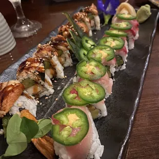 Sushi rolls made by special Japanese chef of 50+ years from Japan