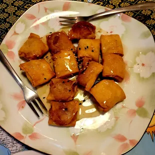 Oct 2021: Banana Coins Dessert @ $3.95. (Fresh Banana wrapped in wheat paper w/ honey)