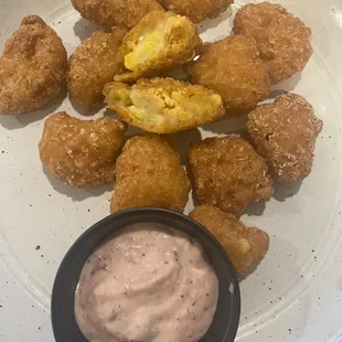Corn Fritters with our Cranberry Aioli