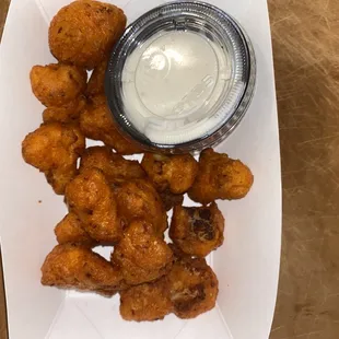Buffalo cauliflower with a side of ranch