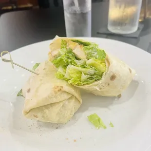 I had the chicken Caesar wrap that came with a side. I had a side salad, trying to be healthy.