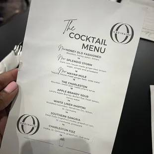 Cocktail Menu (August 2024)