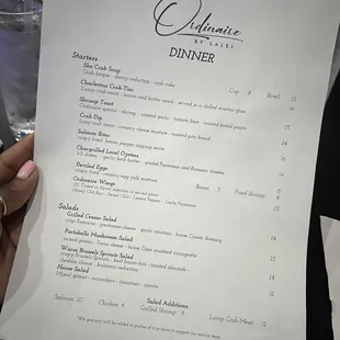 Dinner Menu (August 2024)