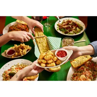 a table full of food