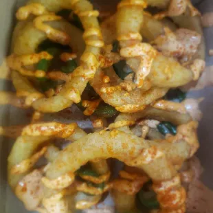 Spicy onion rings.