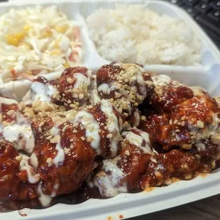 Korean crunchy ranch chicken gangjeong. $16.99