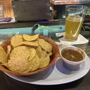 Chips and salsa with a Fruit Force