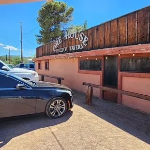 a car parked outside