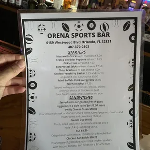menu