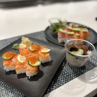 sushi, sashimi, sushi and sashimi, food