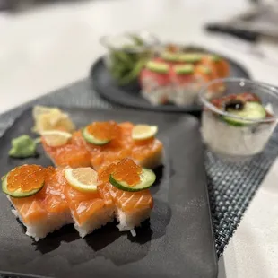 sashimi, sushi, sushi and sashimi, food