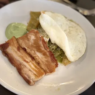 Green Chilaquiles with eggs